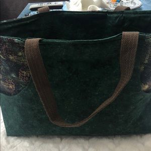 Handmade handbag green acorn design
